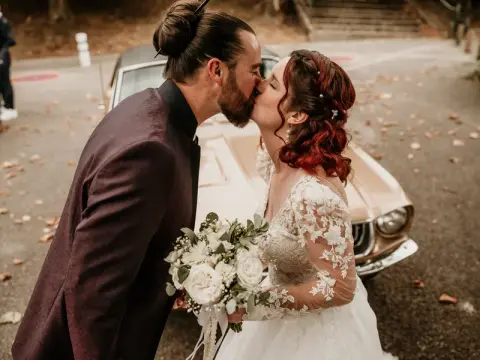 Chloé et Charles le jour de leur mariage